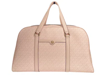 Michael Kors Travel Extra Large Powder Blush Pvc Top Zip Weekender Luggage Women's Bag In Nude