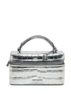 Michael Kors Crocodile Embossed Crossbody Bag Top Handle In Metallic