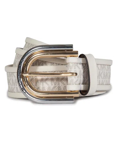 Michael Kors Michael  38 Mm Logo Belt In Vanilla
