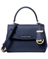 Michael Kors Michael  Ava Leather Crossbody Bag In Navy