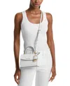 Michael Kors Michael  Ava Leather Crossbody Bag In Optic White