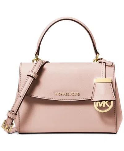 Michael Kors Michael  Ava Leather Crossbody Bag In Soft Pink