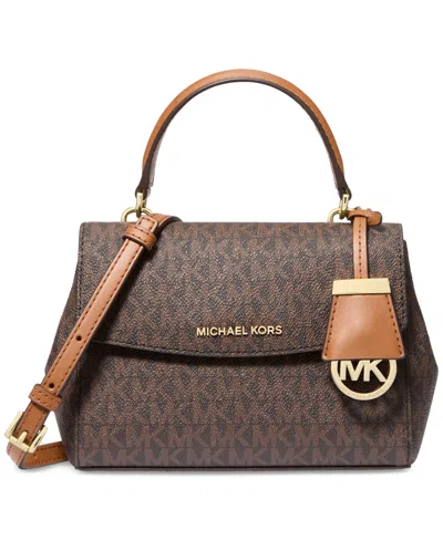 Michael Kors Michael  Ava Small Crossbody Bag In Brown,acorn
