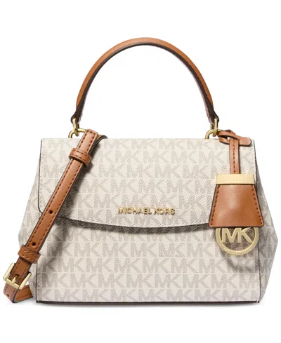 Michael Kors Michael  Ava Small Crossbody Bag In Vanilla,acorn