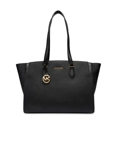 Michael Kors Large Becca Logo-charm Tote Bag In Black