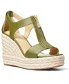 Michael Kors Michael  Berkley Zipper Espadrille Platform Wedge Sandals In Smokey Olive