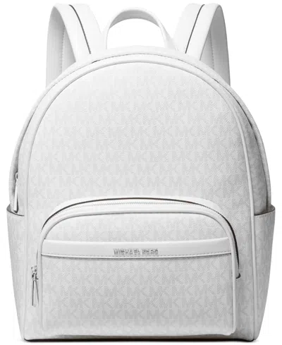 Michael Kors Michael  Bex Logo Medium Backpack In Opt,allum