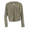 Michael Kors Michael  Biker Jacket In Green Leather In Green