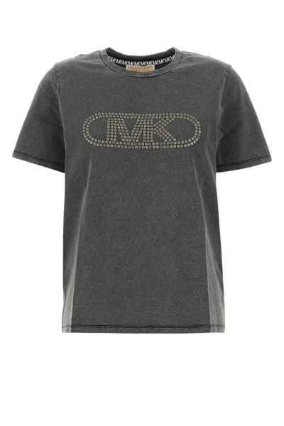 Michael Kors Michael  Black Cotton T-shirt In Blue