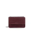 Michael Kors Michael  Bordeaux Shoulder Bag With Chain Strap And Front Logo In Suede In Red