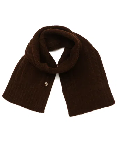 Michael Kors Michael  Boucle Cable Charm Scarf In Brown