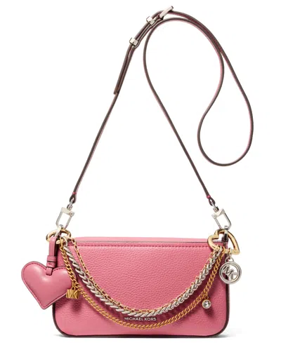 Michael Kors Michael  Bryant Convertible Small Crossbody Pouchette In Pink