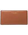 Michael Kors Michael  Bryant Large Slim Leather Snap Wallet In Luggage