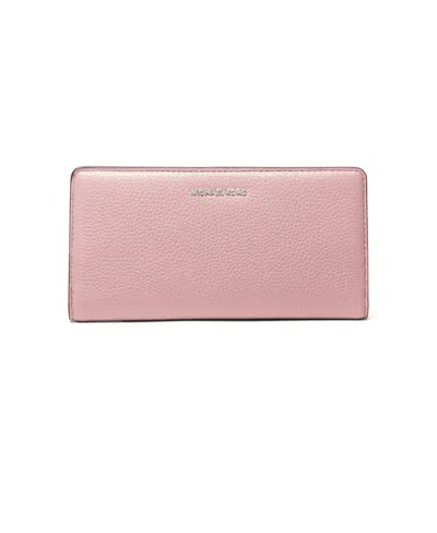Michael Kors Michael  Bryant Large Slim Leather Snap Wallet In Pink
