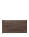 Michael Kors Michael  Bryant Large Slim Snap Wallet In Brown/acorn
