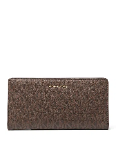 Michael Kors Michael  Bryant Large Slim Snap Wallet In Brown/acorn