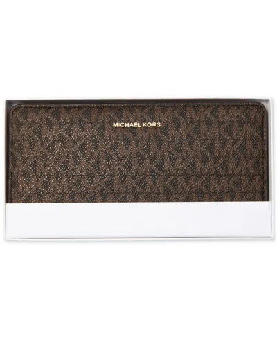 Michael Kors Michael  Bryant Large Slim Snap Wallet In Luggage