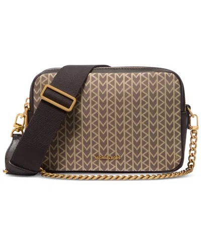 Michael Kors Michael  Bryant Medium Double-zip Chain Camera Crossbody In Brown