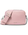 Michael Kors Michael  Bryant Medium Leather Double Zip Chain Camera Crossbody In Smokey Rose
