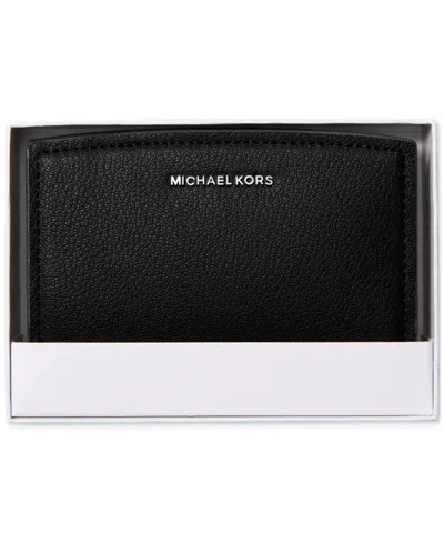 Michael Kors Michael  Bryant Medium Leather Zip Around Wallet In Black