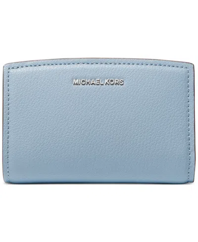 Michael Kors Michael  Bryant Medium Leather Zip Around Wallet In Chambray