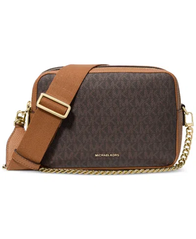 Michael Kors Michael  Bryant Mini Double Zip Chain Camera Crossbody In Brown,acorn