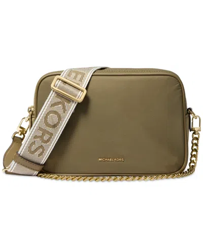Michael Kors Michael  Bryant Mini Double Zip Chain Camera Crossbody In Safari Green