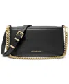 Michael Kors Michael  Bryant Small Leather Convertible Crossbody Pouchette In Black