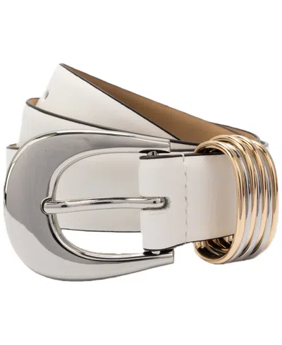 Michael Kors Michael  Buckle Fastening Leather Belt In White