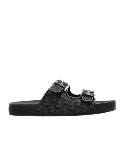 Michael Kors Michael  Byers Signature Logo Slide Sandals In Black