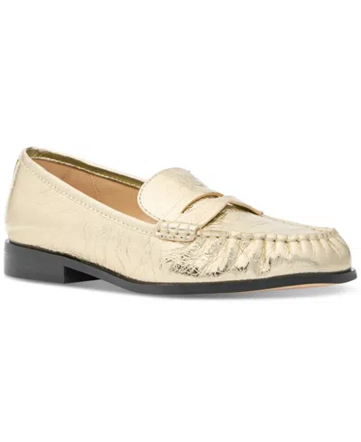Michael Kors Michael  Carlson Penny Loafer Flats In Pale Gold