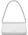 Michael Kors Michael  Carmine Small Leather East West Clutch In White
