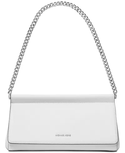 Michael Kors Michael  Carmine Small Leather East West Clutch In White