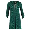 Michael Kors Michael  Chain Detail Dress In Green Polyester In Green