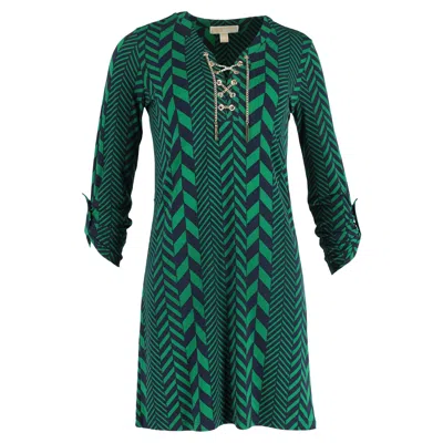 Michael Kors Michael  Chain Detail Dress In Green Polyester
