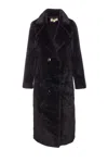 Michael Kors Black Double-breasted Coat In Black