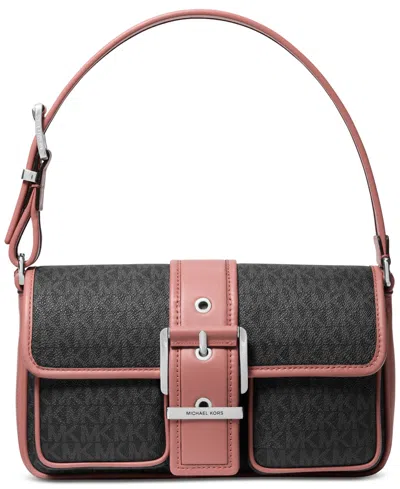 Michael Kors Michael  Colby Logo Shoulder Bag In Black,rose
