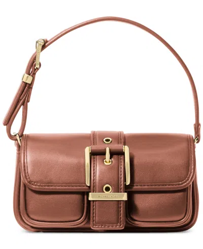 Michael Kors Michael  Colby Mini Leather Pouchette In Luggage
