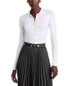 Michael Kors Michael  Collared Rib Knit Cardigan In Optic White