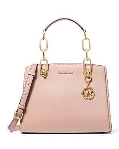 Michael Kors Michael  Cynthia Small Leather Satchel In Soft Pink