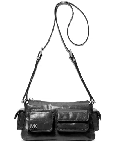 Michael Kors Michael  Dakota Small Leather Convertible Pocket Crossbody In Black