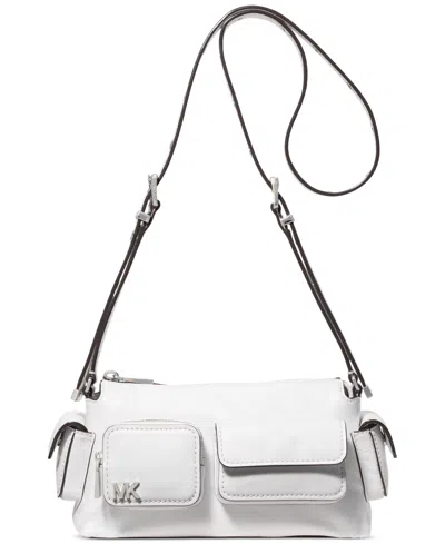 Michael Kors Michael  Dakota Small Leather Convertible Pocket Crossbody In Optic White