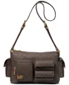 Michael Kors Michael  Dakota Small Pocket Shoulder Bag In Brown,acorn