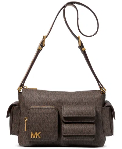 Michael Kors Michael  Dakota Small Pocket Shoulder Bag In Brown,acorn