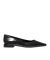 Michael Kors Darrah Crackled Patent Leather Ballet Flat In Black