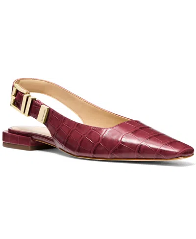 Michael Kors Michael  Darrington Slingback Flats In Deep Red