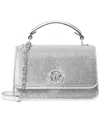 Michael Kors Michael  Delancey East West Chain Crossbody In Silver