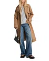 Michael Kors Polyester Blend Trench Coat With Notched Lapels In Cafe