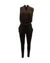Michael Kors Michael  Draped Jumpsuit In Brown Polyester In Brown