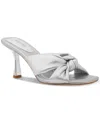 Michael Kors Elena Metallic Leather Sandal In Silver